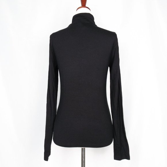 By Anthropologie Sheer Turtleneck Top Black - Small - Picture 3 of 10